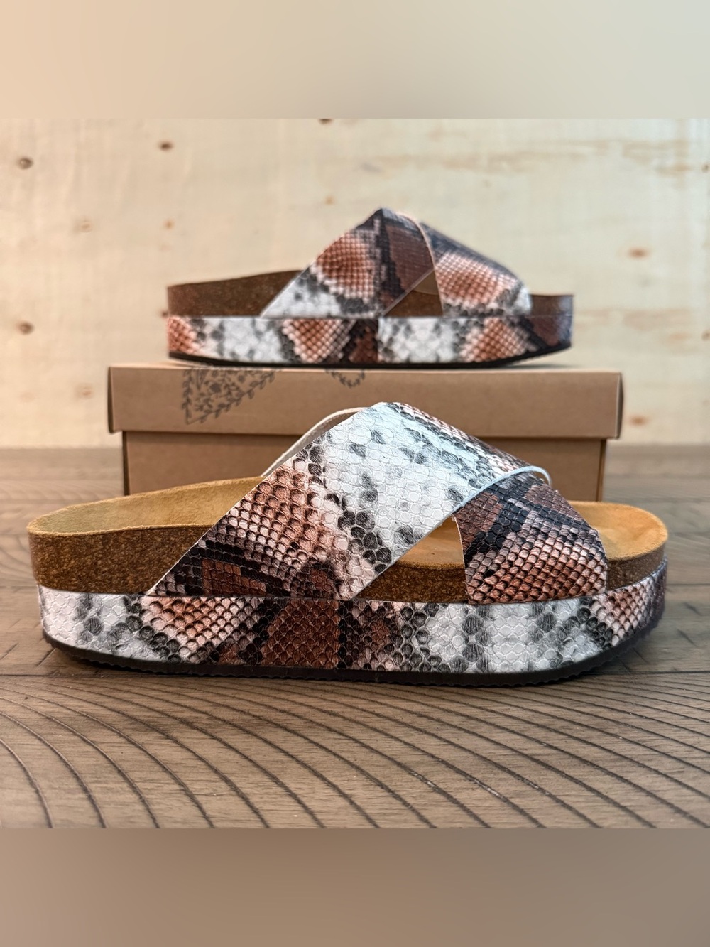 New Free People Sienna Snake Print Slip-On Loafers w/box